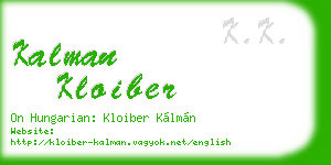 kalman kloiber business card