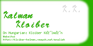 kalman kloiber business card